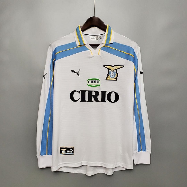 AAA Quality Lazio 99/00 Away White Long Soccer Jersey